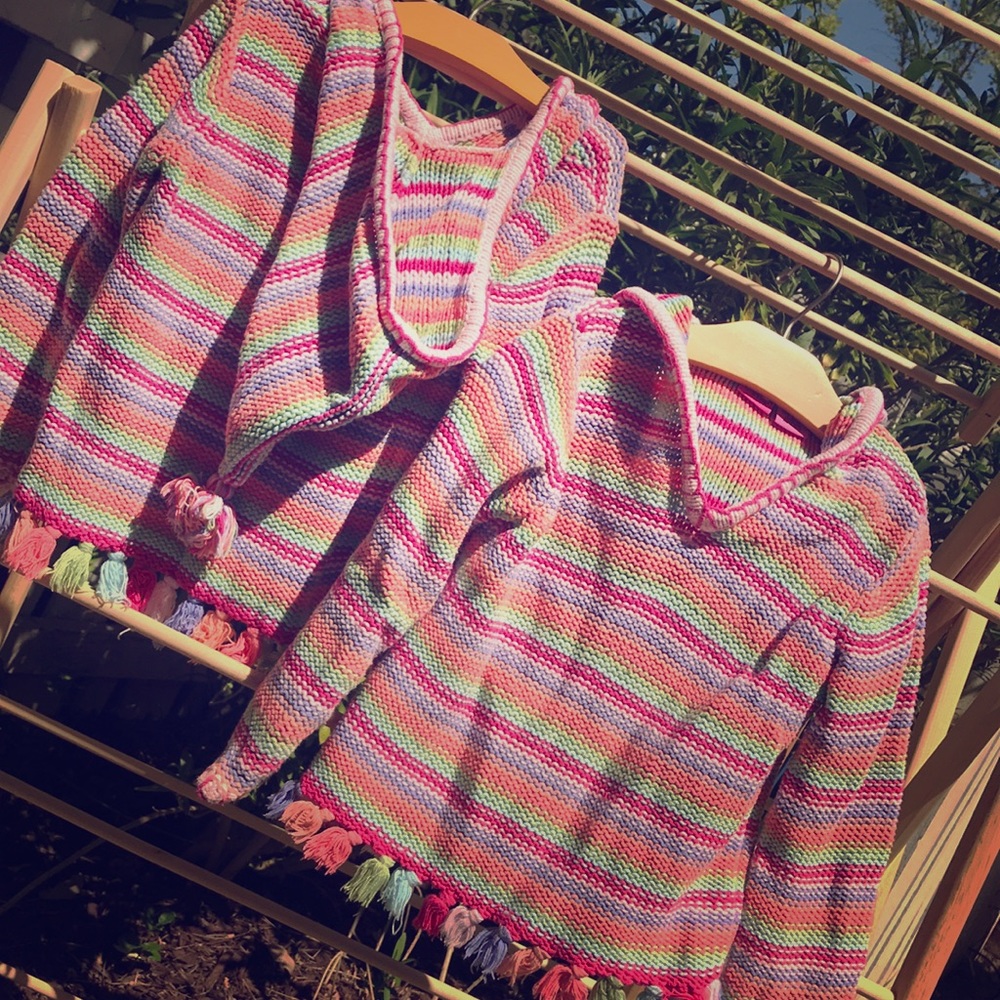 Hooded cotton pullover sweater -twins